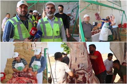 Şanlıurfa'da Umut Kervanı tarafından kurban kesimi gerçekleştirildi