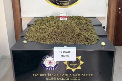 Kayseri'de 15 kilo 565 gram uyuşturucu ele geçirildi: Bir tutuklama